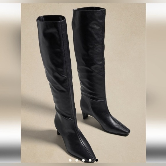 Banana Republic Office Siren Career Fall Vegan Suede Leather Tall Slouch Boots - Picture 5 of 6